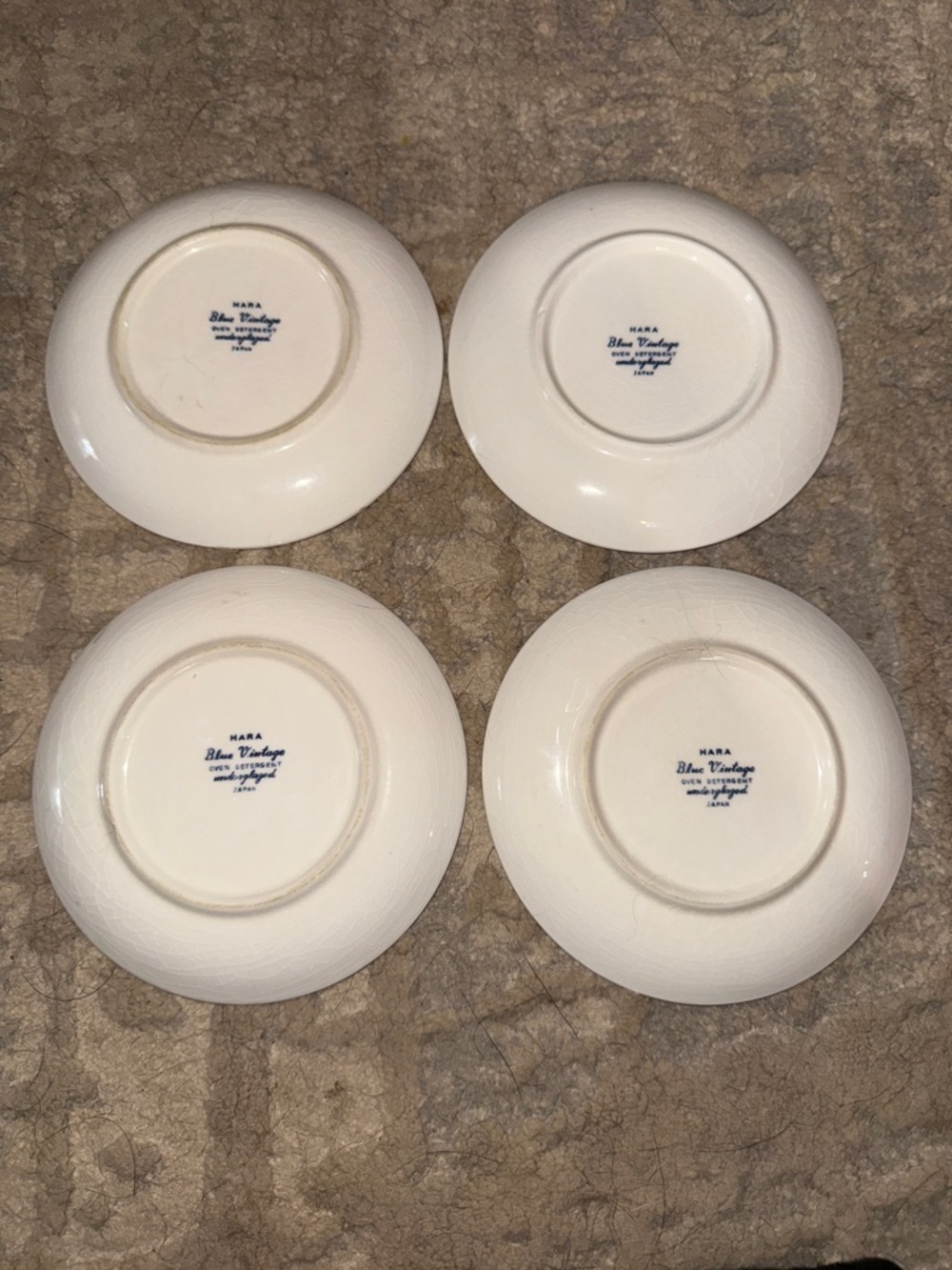 “ Blue Vintage “ Pattern Floral Fruit Dessert Plates - Set of 4 - Japan - Picture 4 of 13